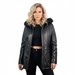 BOD & CHRISTENSEN BROWN LEATHER JACKET XL WOMEN'S